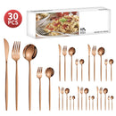 Axyaa 30-Piece Stainless Steel Cutlery Set for Dining Banquets