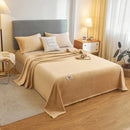 Axyaa Cloud Mink Blanket - Solid Color Fleece Nap Blanket with Simple Hemming