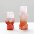 Axyaa Sunset Red Geometric Glass Vase Stack Stones Terrarium