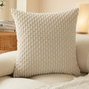 Axyaa Corduroy Chain Pattern Cushion Cover - Soft Fluffy Pillow Case for Home Decor