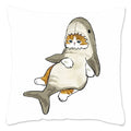 Axyaa Cat Shark Pillow Case: Kawaii Sofa Cushion Cover 45x45cm