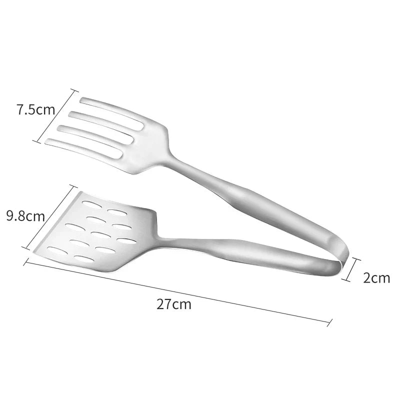 Axyaa Stainless Steel Food Tongs: BBQ Clip Meat Clamp Kitchen Tool