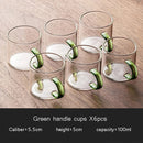 Axyaa Glass Teacup Set, Master Quality, Heat-Resistant, Kung Fu Tea Cup with Handle