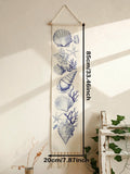 Coastal Tapestry with Crab, Starfish & Surfboard Prints for Boho Home Decor by Axyaa