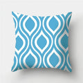 Axyaa Blue Geometric Pattern Cushion Cover for Living Room Sofa Decoration