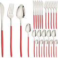 Axyaa 24Pcs Gold Stainless Steel Cutlery Set Dinnerware Flatware Silverware