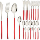 Axyaa 24Pcs Gold Stainless Steel Cutlery Set Dinnerware Flatware Silverware