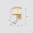 Axyaa LED Fabric Wall Light with Rotating Spotlight and USB Charging Port