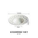 Axyaa Ceramic Western Food Plate Set, White Artistic Conception Soup & Pasta Plates