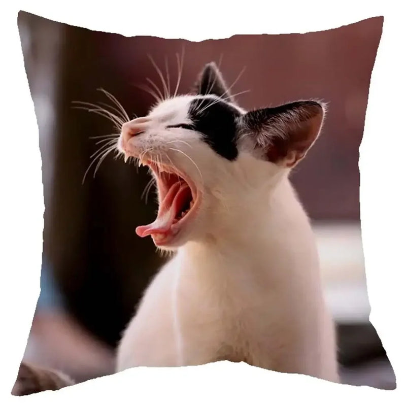 Axyaa Cat Design Sofa Cushion Cover 45x45cm