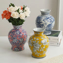 Blue & White Belly Vase by Axyaa - Retro Chinese Porcelain Ornaments for Home Decor