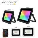 Axyaa RGB LED Flood Light 100W 50W 30W 20W IP68 Waterproof Outdoor Spotlight