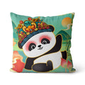 Axyaa Panda Print Cushion Cover - Super Soft Chinese Style Pillowcase - Home Decor Pillow