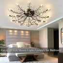 Axyaa Crystal Leaf Chandelier - Modern Semi-Embedded Lighting for Dining, Living, Bedroom