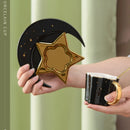 Axyaa European Moon Stars Ceramic Coffee Cup Saucer Office Tea Gift Home Decor