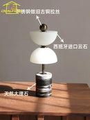 Axyaa Marble Table Lamp: Modern LED Desk Light for Home, Hotel, Study & Office