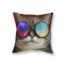 Axyaa Black Cat Cushion Cover for Sofa, Car, Office, Game Chair - Cute & Funny