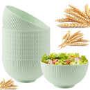 Axyaa Dark Green Wheat Straw Bowls Set - 10Pcs 5.9in Shatter Resistant Tableware Bowls