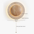 Axyaa Wabi Sabi LED Wall Lamp Circular Yellow Travertine Bedroom Bathroom Mirror Light