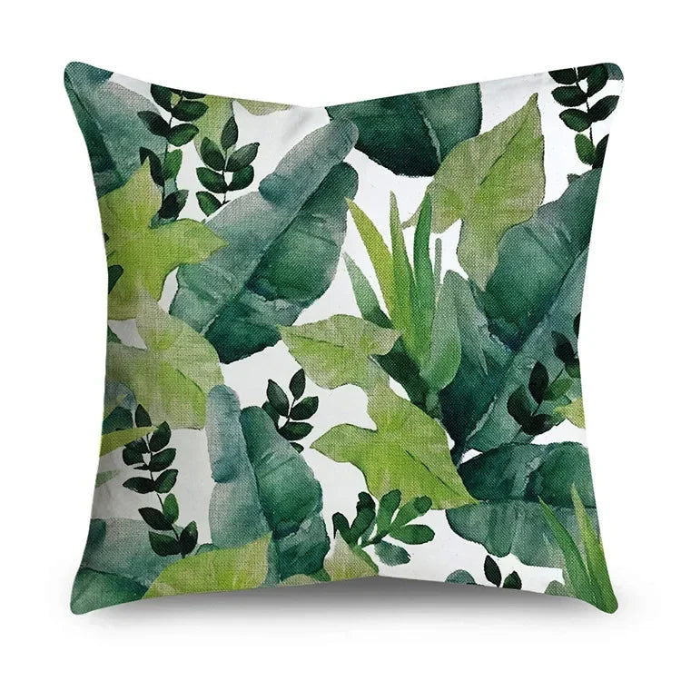 Axyaa Tropical Plant Leaves Pillowcase 45*45cm