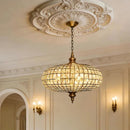 Axyaa Gold Crystal Chandelier, French Luxury Round Light for Living Room, Bedroom, Dining Room