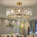 Axyaa Crystal Ceiling Fan Chandelier: Modern Bedroom Fan Light, Silent Design