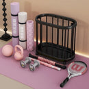 Axyaa Fitness Gear Storage Cart: Portable Organizer with Wheels for Yoga Mats & Equipment