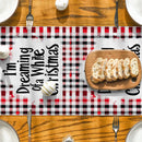 Axyaa Snow Fir Checkered Table Runner for Dining Room