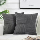 Axyaa Boho Patchwork Corduroy Striped Throw Pillow Covers for Home Decor