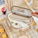 Axyaa Cute Portable Lunch Box With Compartment for Girls School Kids, Bento Box