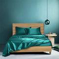 Axyaa Luxury Satin Bed Sheet Set: Queen/King Size Solid Silky Bed Linen Set