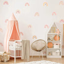 Axyaa Boho Polka Pink Rainbow Wall Stickers Nursery Art Decal Girls Bedroom Vinyl