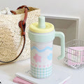 Axyaa Stainless Steel Insulated Water Bottle with Straw Infuser Handle