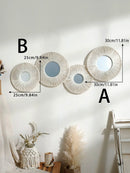 Axyaa Hand Woven Boho Mirror Set for Aesthetic Room Decor