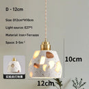 Axyaa Terrazzo Chandelier Lamp - Retro Nordic Bedroom Coffee Shop Pendant Light