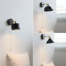 Axyaa Modern Nordic Wood Copper Wall Sconce Bedside Lamp