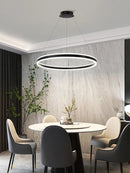 Axyaa LED Circle Pendant Light Chandelier for Living, Dining, Bedroom - Dimmable Lighting