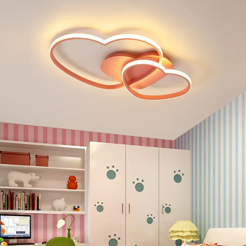 Axya Modern Pink Heart Ceiling Light for Girls Room Décor