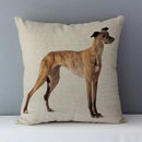 Axyaa Greyhound Printed Linen Cushion Cover - 45x45cm Square Sofa Bed Pillow
