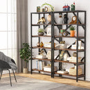 Axyaa 71" Industrial 5-Shelf Bookcase Display Rack for Living Room