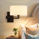 Axyaa Rocker Arm Folding Wall Lamp, Fabric Switch Light for Bedroom, Office, Study