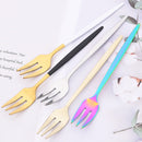 Axyaa Pink Gold Stainless Steel Small Forks Set of 6