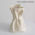 Axyaa Cream Ceramic Vase for Dry Flowers - Minimalist Living Room Decor