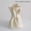 Axyaa Cream Ceramic Vase for Dry Flowers - Minimalist Living Room Decor