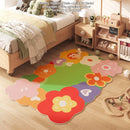 Axyaa Plush Dopamine Floral Carpet - Cozy Fluffy Rug for Home Living Room