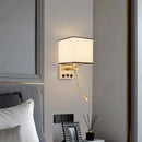 Axyaa LED Fabric Wall Light with Rotating Spotlight and USB Charging Port