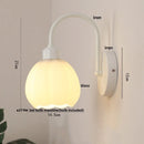 Axyaa White Glass LED Wall Lights | Modern Iron Stair Light with Pull Chain Switch
