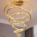 Axyaa Crystal Chandelier Stair Pendant Lamp Living Room Lighting Modern Interior Staircase Light