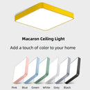Axyaa Nordic Macaron LED Square Ceiling Light: Modern Iron Home Lamp for Living Room, Bedroom, Study