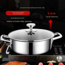 Axyaa 410 Stainless Steel Non-Stick Soup Pot with Lid - Induction Cooker Compatible